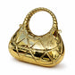 Golden Geometric Handle Clutch Bag