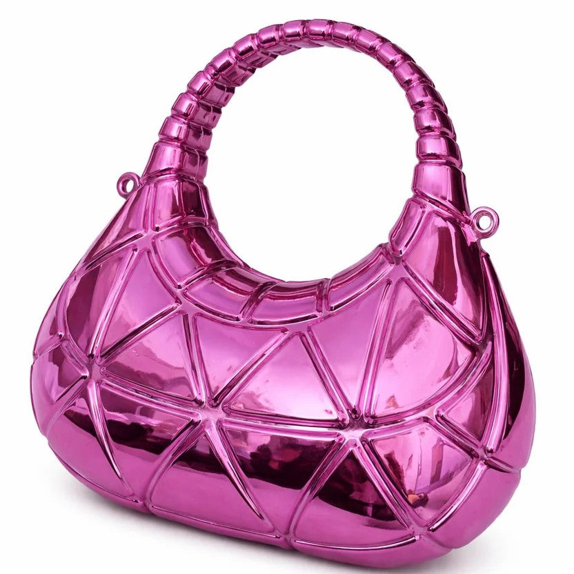 Geometric Handle Clutch Bag