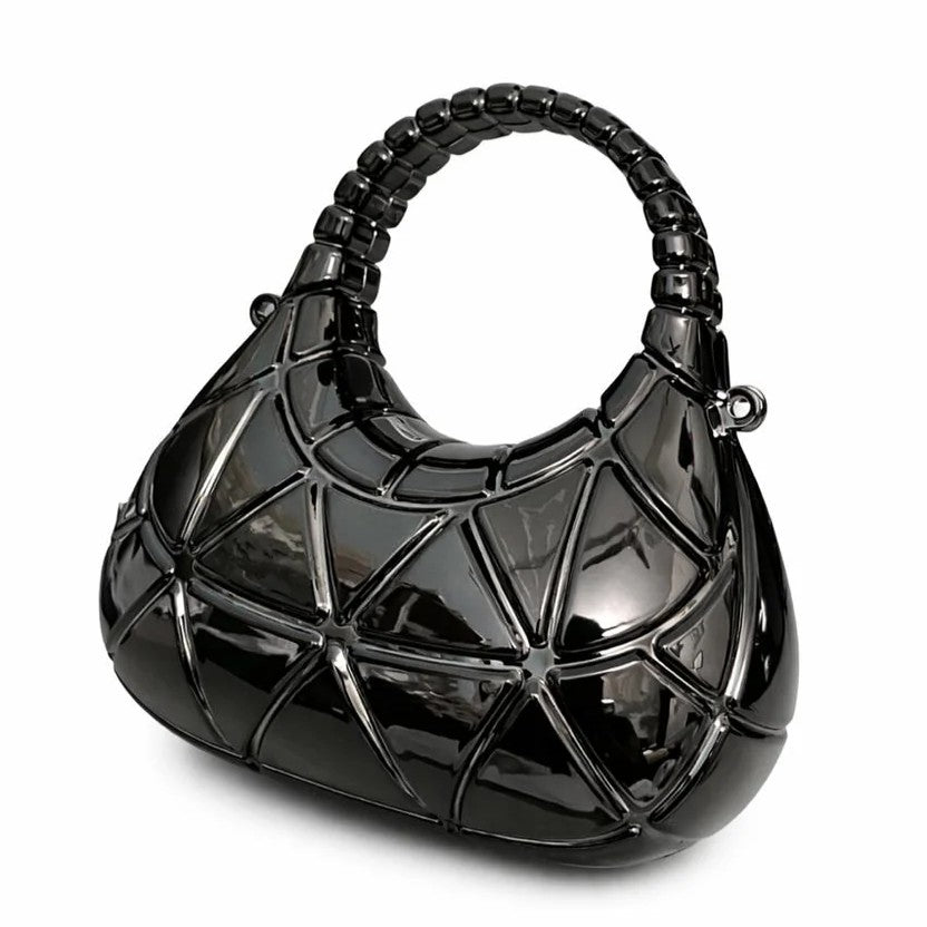 Geometric Handle Clutch Bag
