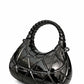 Golden Geometric Handle Clutch Bag