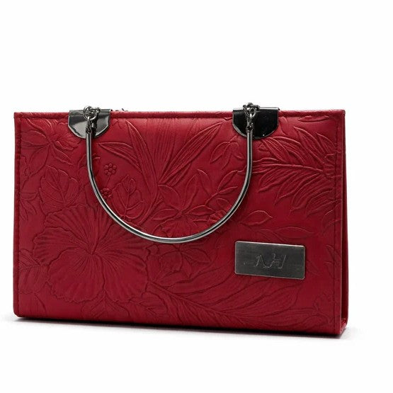 Floral Embossed Top Handle Handbag