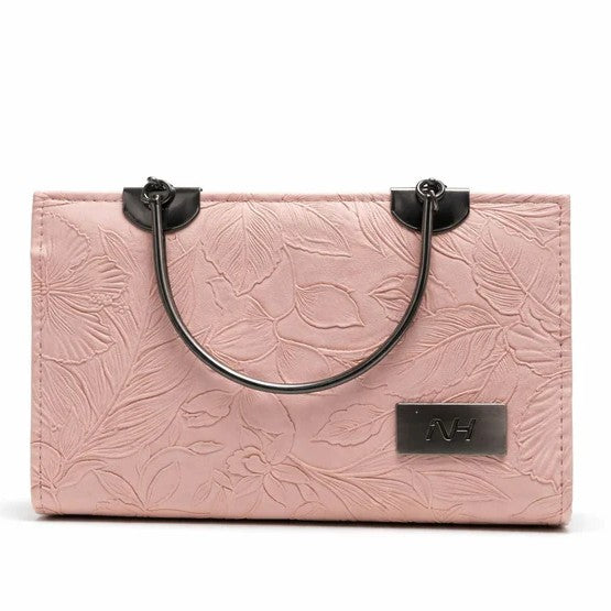 Floral Embossed Top Handle Handbag