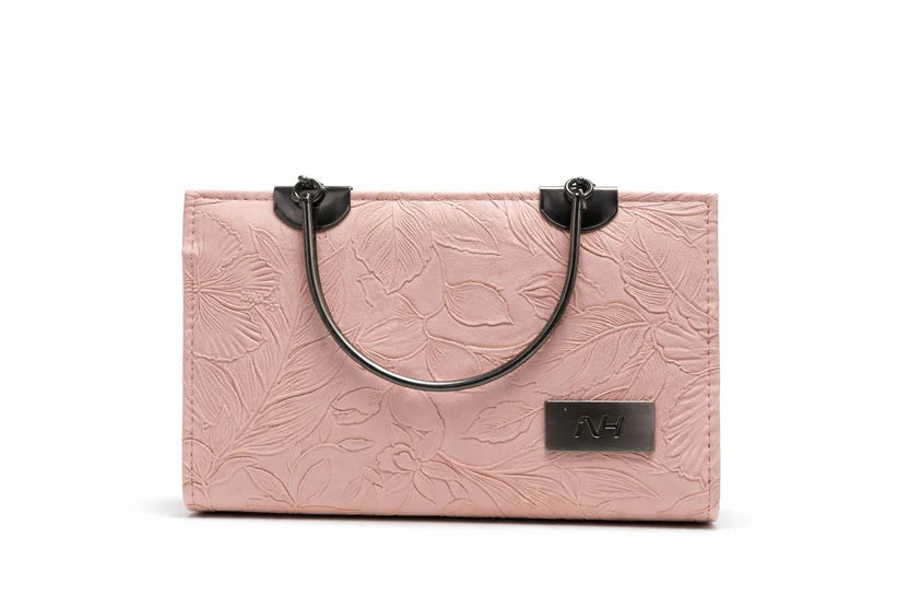 Mint Floral Embossed Top Handle Handbag