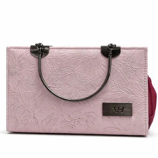 Floral Embossed Top Handle Handbag