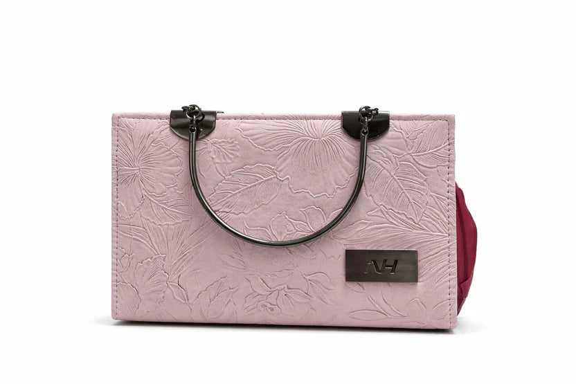 Mint Floral Embossed Top Handle Handbag