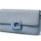 Beige Textured C-Clasp Clutch