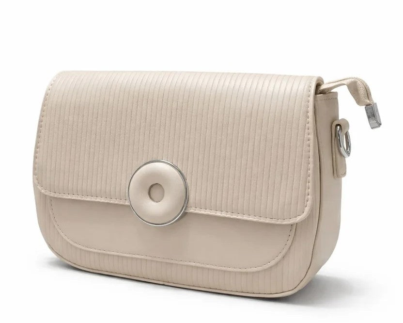 Ribbed Round Clasp Clutch