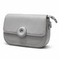 Cream Ribbed Round Clasp Clutch