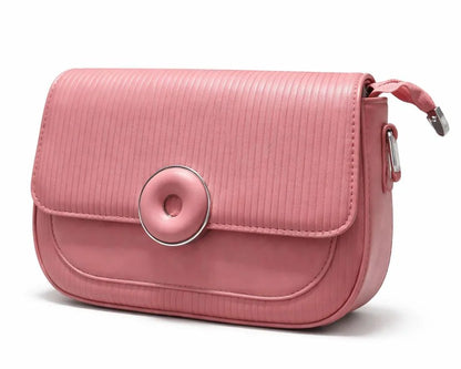 Ribbed Round Clasp Clutch