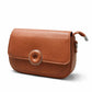 Cream Ribbed Round Clasp Clutch