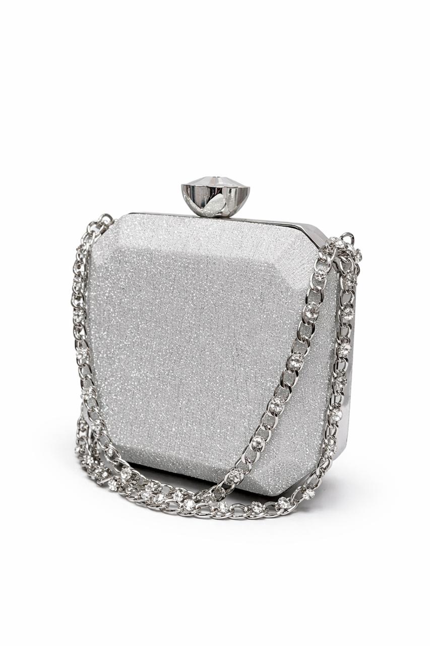 Champagne Crystal Chain Evening Clutch