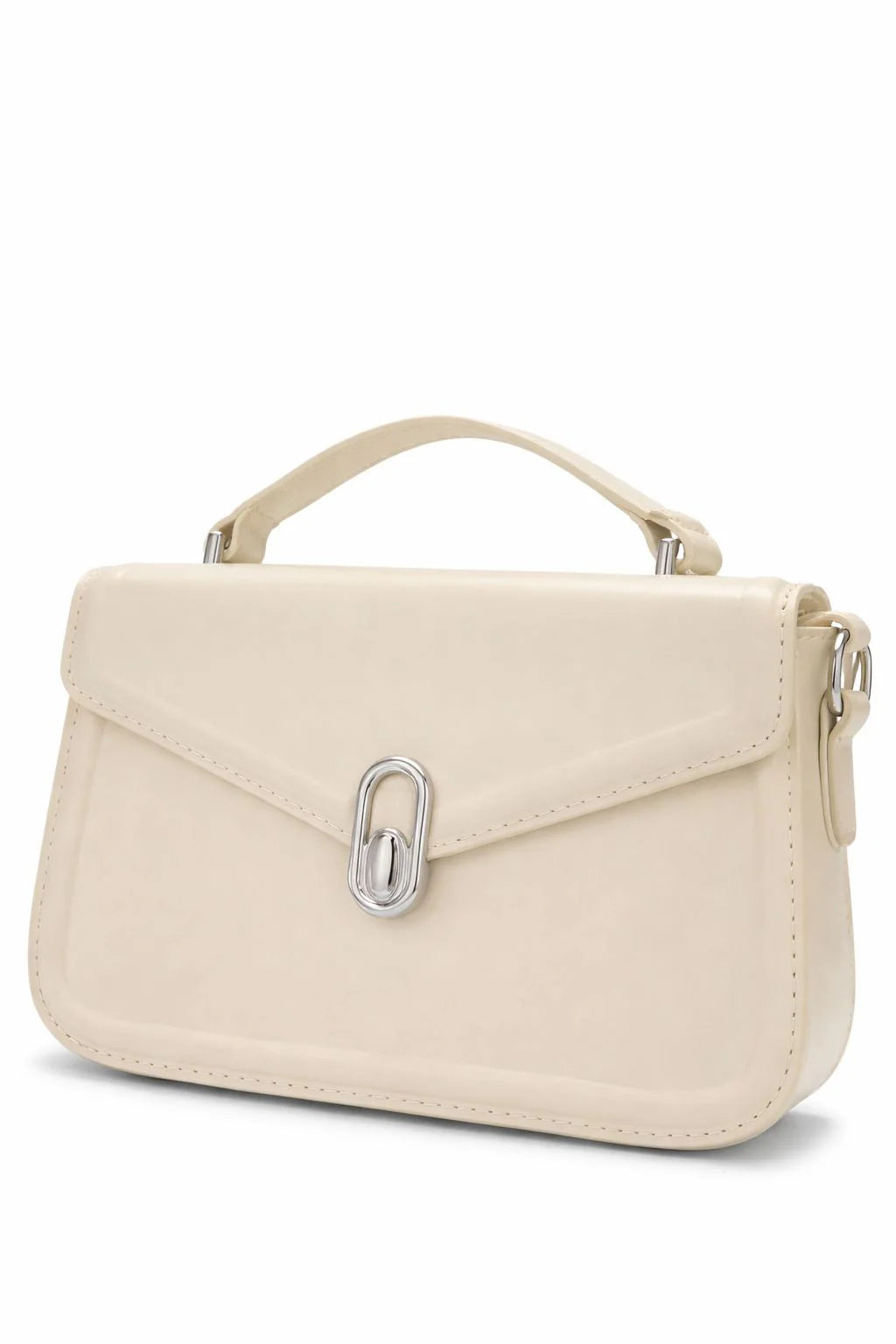 Cream Envelope Top Handle Handbag