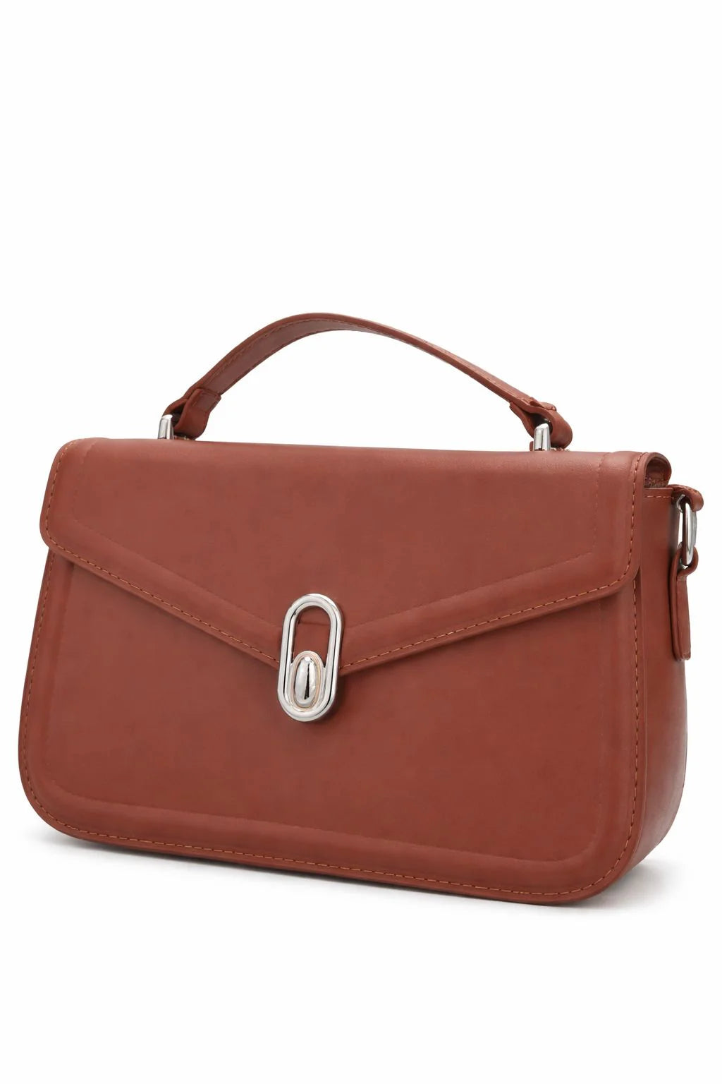 Cream Envelope Top Handle Handbag