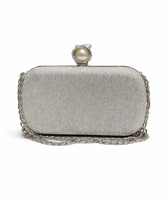 Silver Pearl Evening Clutch