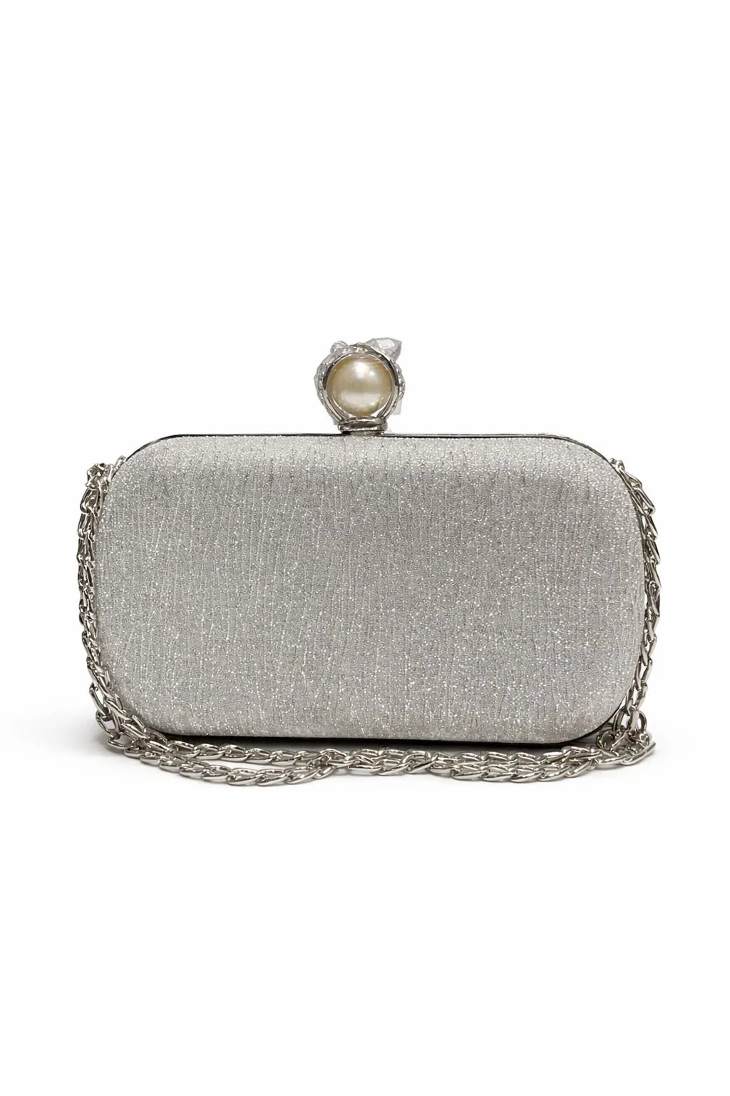 Silver Pearl Evening Clutch