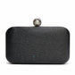 Silver Textured Pearl Clasp Evening Clutch