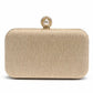 Silver Textured Pearl Clasp Evening Clutch