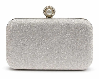 Textured Pearl Clasp Evening Clutch