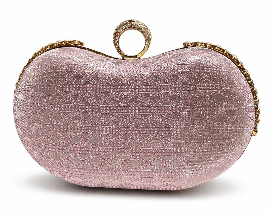 Crystal Ring Clasp Evening Clutch