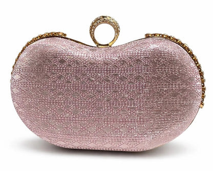 Crystal Ring Clasp Evening Clutch