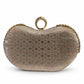 Rose Pink Crystal Ring Clasp Evening Clutch