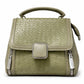 Black Braided Square Clasp Top Handle Handbag