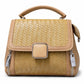 Braided Square Clasp Top Handle Handbag