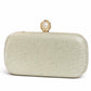 Silver Pearl Clasp Evening Clutch