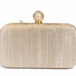 Silver Ribbed Pearl Clasp Evening Clutch