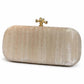 Silver Bow Clasp Evening Clutch