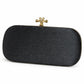 Silver Bow Clasp Evening Clutch