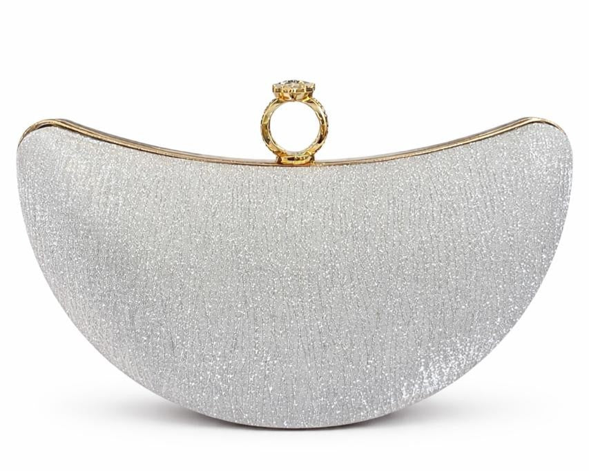 Crescent Ring Clasp Evening Clutch
