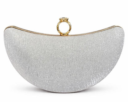 Crescent Ring Clasp Evening Clutch
