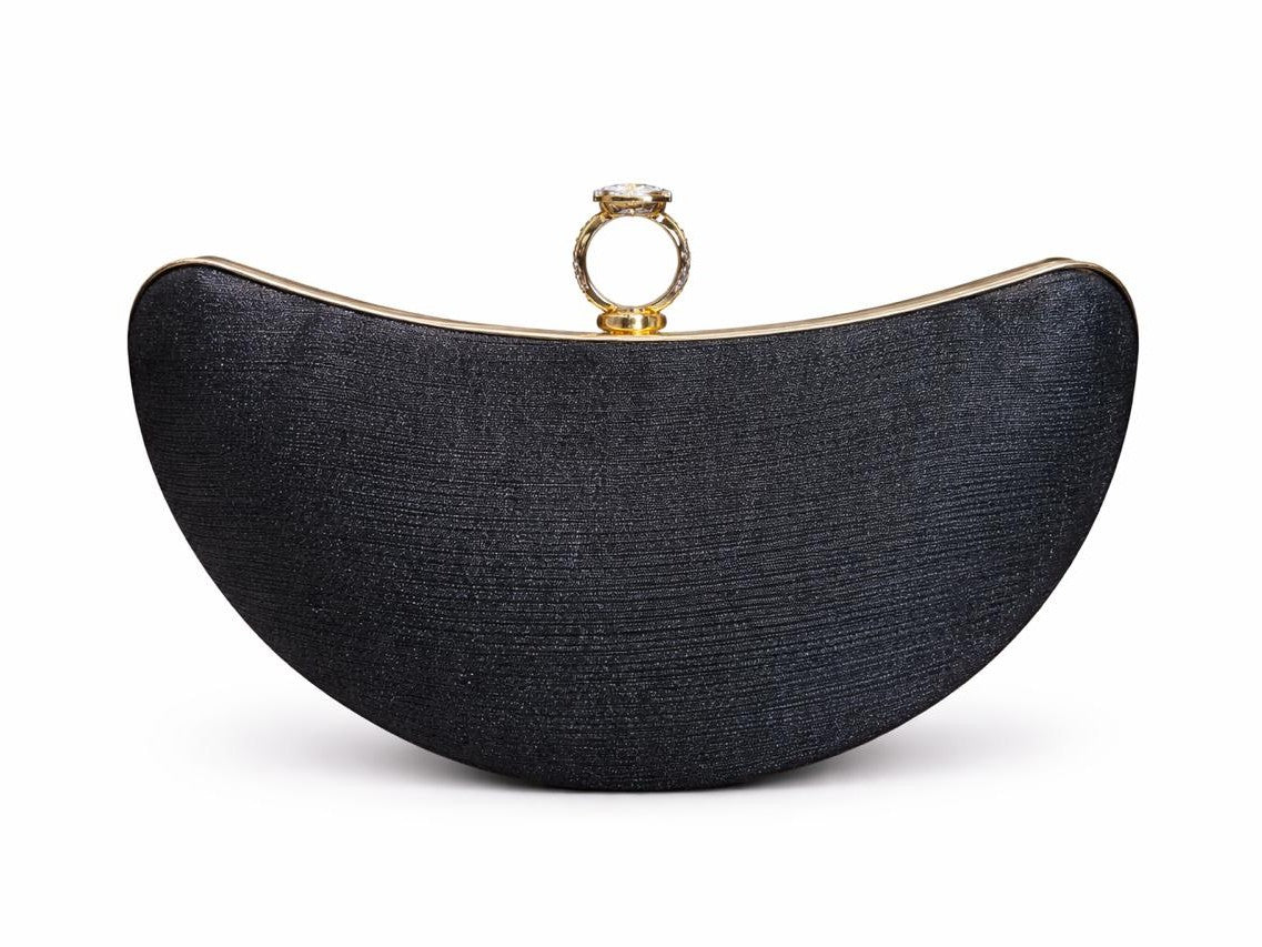 Crescent Ring Clasp Evening Clutch