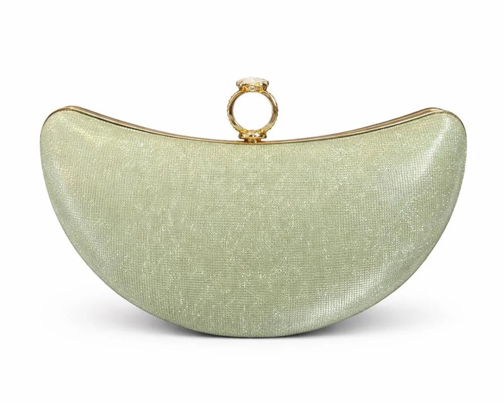 Crescent Ring Clasp Evening Clutch
