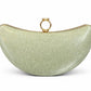 Silver Crescent Ring Clasp Evening Clutch