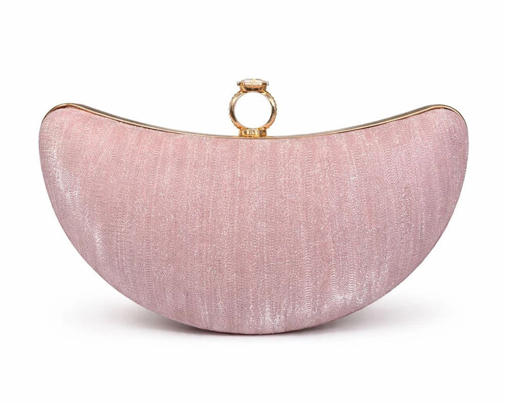 Crescent Ring Clasp Evening Clutch