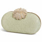 Silver Floral Crystal Clutch