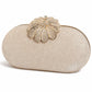 Silver Floral Crystal Clutch