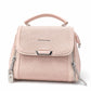 Beige Woven Zip Top Handle Handbag