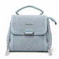 Beige Woven Zip Top Handle Handbag