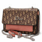 Black Grey Monogram Chain Crossbody Bag