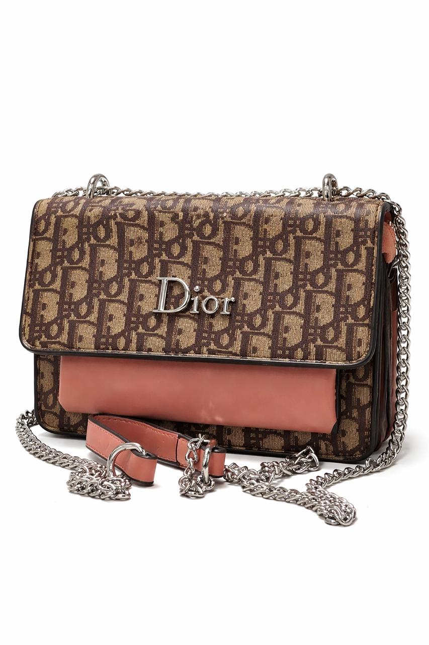 Black Grey Monogram Chain Crossbody Bag