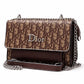 Black Grey Monogram Chain Crossbody Bag