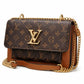 Mocha Rose Monogram Chain Crossbody Bag