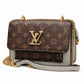 Mocha Rose Monogram Chain Crossbody Bag