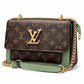 Mocha Rose Monogram Chain Crossbody Bag