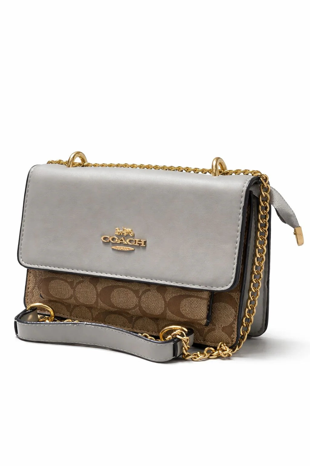Black Brown Monogram Chain Crossbody Bag