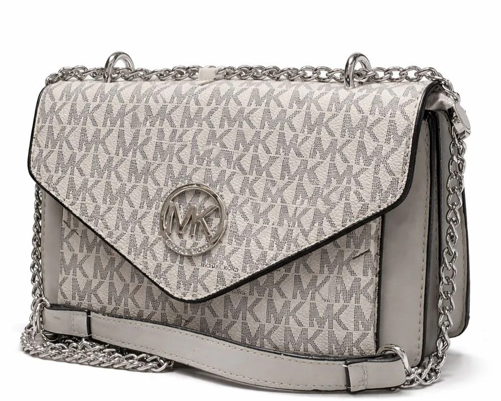 Charcoal Monogram Chain Crossbody Bag