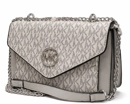 Charcoal Monogram Chain Crossbody Bag